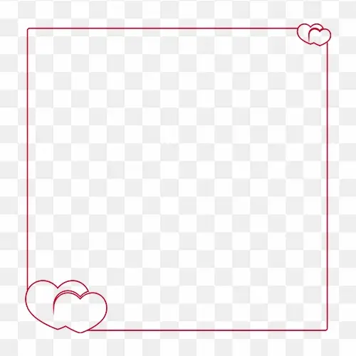 HD Red Hearts Square Frame PNG images